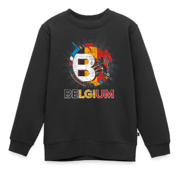 Belgien - Kinder Premium Organic Sweatshirt - Schwarz - Vorne - AI Model Kid Female (0cm)