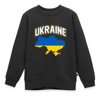 Ukraine - Sweat Premium enfant bio - noir - Devant - AI Model Kid Female (0cm)