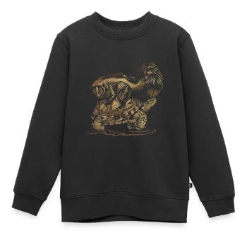 Putois et tortue - Sweat Premium enfant bio - noir - Devant - AI Model Kid Female (0cm)