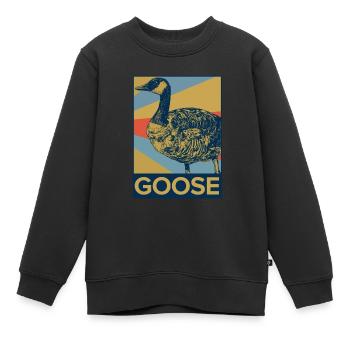 Goose wild goose - Kids Premium Organic Sweatshirt - black - Front - AI Model Kid Female (0cm)