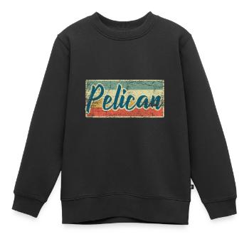 Pelikan Wasservogel Seevogel Geschenk Meer Fisch - Kinder Premium Organic Sweatshirt - Schwarz - Vorne - AI Model Kid Female (0cm)