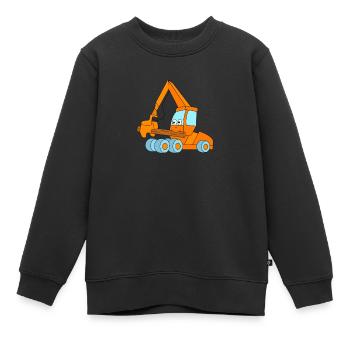 Forstmaschine bearbeitet Baum - Motiv für Kinder - Kinder Premium Organic Sweatshirt - Schwarz - Vorne - AI Model Kid Female (0cm)