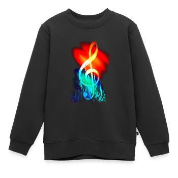 Notenschlüssel Musik Komposition Bunt Farben - Kinder Premium Organic Sweatshirt - Schwarz - Vorne - AI Model Kid Female (0cm)