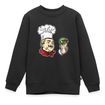 Don cuisinier de don kebab - Sweat Premium enfant bio - noir - Devant - AI Model Kid Female (0cm)
