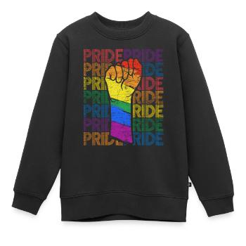 Gay Pride - Sweat Premium enfant bio - noir - Devant - AI Model Kid Female (0cm)
