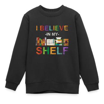 livre - Sweat Premium enfant bio - noir - Devant - AI Model Kid Female (0cm)