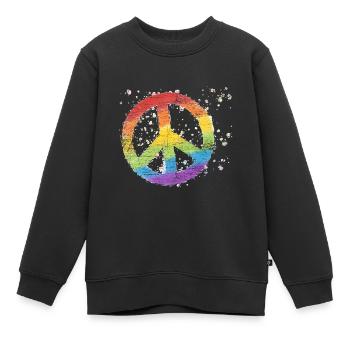 Paix La paix La mondialisation - Sweat Premium enfant bio - noir - Devant - AI Model Kid Female (0cm)