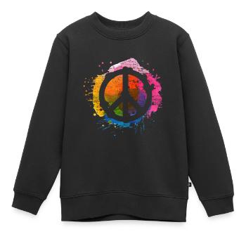 Peace - Kinder Premium Organic Sweatshirt - Schwarz - Vorne - AI Model Kid Female (0cm)