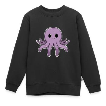 Bébé poulpe de poulpe doux animal - Sweat Premium enfant bio - noir - Devant - AI Model Kid Female (0cm)