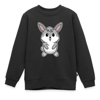 Süßes Tier Baby Hase Häschen Kaninchen - Kinder Premium Organic Sweatshirt - Schwarz - Vorne - AI Model Kid Female (0cm)