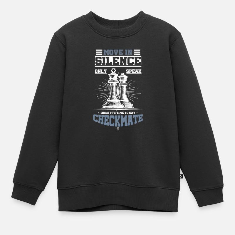 Move In Silence Only Parler aux échecs du compagnon - Sweat Premium enfant bio - noir