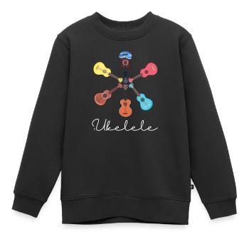 Art graphique mignon d'instrument de ukelele pour le musicien - Sweat Premium enfant bio - noir - Devant - AI Model Kid Female (0cm)