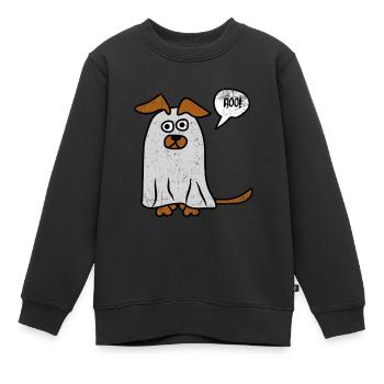 Ghost Scary Dog Holiday Halloween Gift - Kids Premium Organic Sweatshirt - black - Front - AI Model Kid Female (0cm)