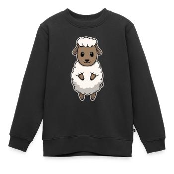 Süßes Tier Baby Schaf Schäfchen Lamm Lämmchen - Kinder Premium Organic Sweatshirt - Schwarz - Vorne - AI Model Kid Female (0cm)