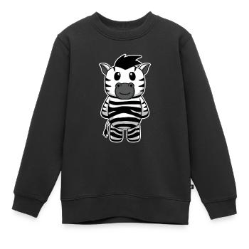 Zèbres zèbres bébé animal mignon - Sweat Premium enfant bio - noir - Devant - AI Model Kid Female (0cm)