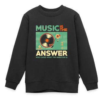 Musik ist die Antwort - Kinder Premium Organic Sweatshirt - Schwarz - Vorne - AI Model Kid Female (0cm)