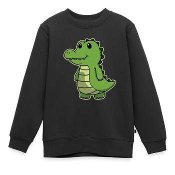 Süßes Tier Baby Krokodil Alligator Kroko - Kinder Premium Organic Sweatshirt - Schwarz - Vorne - AI Model Kid Female (0cm)