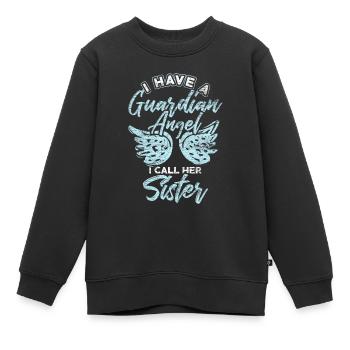 Sœur protectrice - Sweat Premium enfant bio - noir - Devant - AI Model Kid Female (0cm)