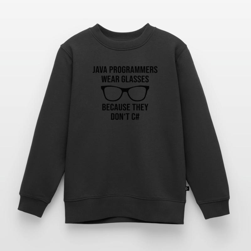 Programmer Java Entwickler Brille Kinder Premium Organic Sweatshirt