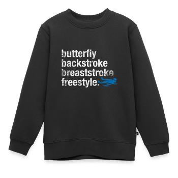 Schwimmen Schwimmer Schwimmstil - Kinder Premium Organic Sweatshirt - Schwarz - Vorne - AI Model Kid Female (0cm)