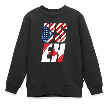 USA - Kinder Premium Organic Sweatshirt - Schwarz - Vorne - AI Model Kid Female (0cm)