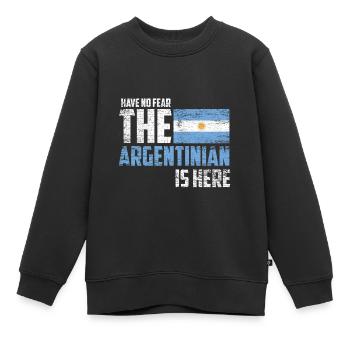 Argentin argentin - Sweat Premium enfant bio - noir - Devant - AI Model Kid Female (0cm)