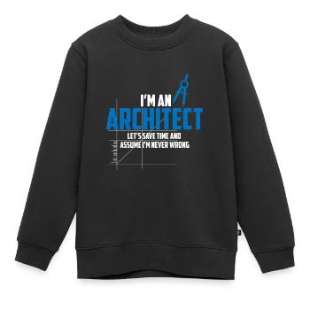 Architekt Architektur - Kinder Premium Organic Sweatshirt - Schwarz - Vorne - AI Model Kid Female (0cm)