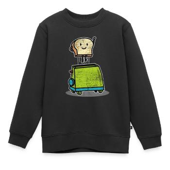 Brot Toast Backen Gebäck Geschenk - Kinder Premium Organic Sweatshirt - Schwarz - Vorne - AI Model Kid Female (0cm)
