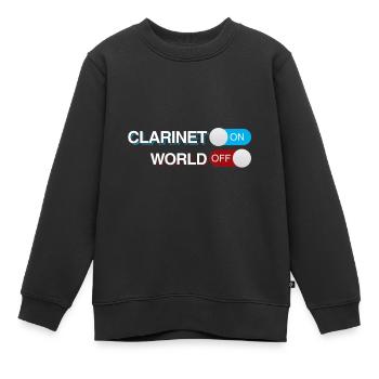 Clarinette - Sweat Premium enfant bio - noir - Devant - AI Model Kid Female (0cm)