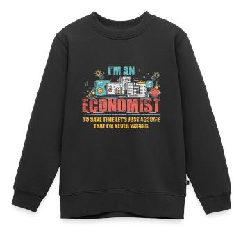 Ökonom Wirtschaft - Kinder Premium Organic Sweatshirt - Schwarz - Vorne - AI Model Kid Female (0cm)