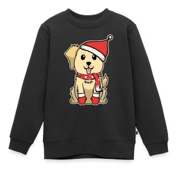 Süßes Tier Baby Hunde Welpe Golden Retriever - Kinder Premium Organic Sweatshirt - Schwarz - Vorne - AI Model Kid Female (0cm)