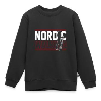 Nordic Walking Fitness - Kinder Premium Organic Sweatshirt - Schwarz - Vorne - AI Model Kid Female (0cm)