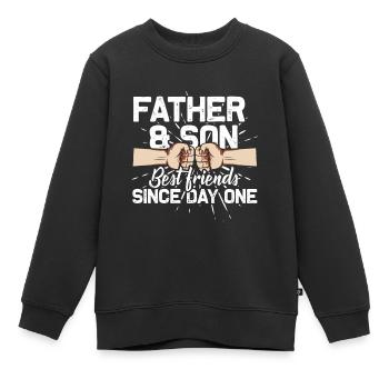 Vater und Sohn - Kinder Premium Organic Sweatshirt - Schwarz - Vorne - AI Model Kid Female (0cm)