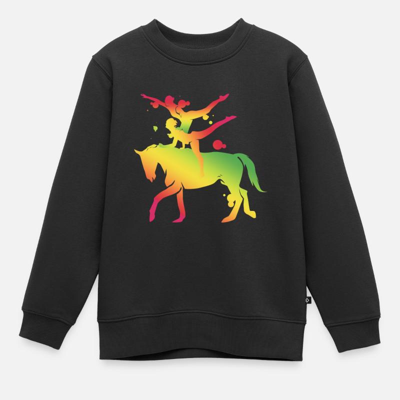 Voltigieren Teampferd - Kinder Premium Organic Sweatshirt - Schwarz