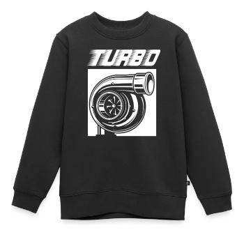Turbo - Kinder Premium Organic Sweatshirt - Schwarz - Vorne - AI Model Kid Female (0cm)