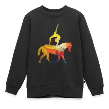 Voltigieren Pferdesport Gymnastik - Kinder Premium Organic Sweatshirt - Schwarz - Vorne - AI Model Kid Female (0cm)