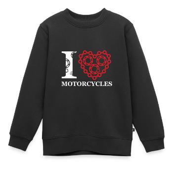 I love motorcycles chain sprocket gasoline gift - Kids Premium Organic Sweatshirt - black - Front - AI Model Kid Female (0cm)