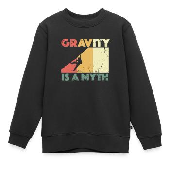 Cadeau d'escalade escalade mousqueton - Sweat Premium enfant bio - noir - Devant - AI Model Kid Female (0cm)