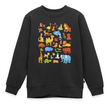 Animaux - Sweat Premium enfant bio - noir - Devant - AI Model Kid Female (0cm)