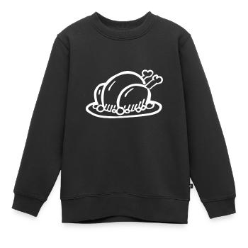 Rôti alimentaire cuisine cadeau de poulet famille - Sweat Premium enfant bio - noir - Devant - AI Model Kid Female (0cm)