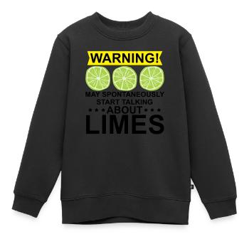 Limette Geschenk - Kinder Premium Organic Sweatshirt - Schwarz - Vorne - AI Model Kid Female (0cm)