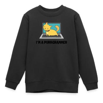 Katze Programmierer Fell Computer Nerd Geschenk - Kinder Premium Organic Sweatshirt - Schwarz - Vorne - AI Model Kid Female (0cm)