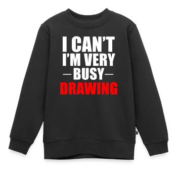 Zeichnen Zeichner Zeichnung Malen Geschenk - Kinder Premium Organic Sweatshirt - Schwarz - Vorne - AI Model Kid Female (0cm)