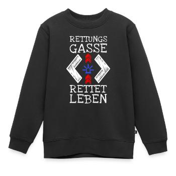 Rettungsgasse Feuerwehr Notarzt Polizei Unfall - Kinder Premium Organic Sweatshirt - Schwarz - Vorne - AI Model Kid Female (0cm)