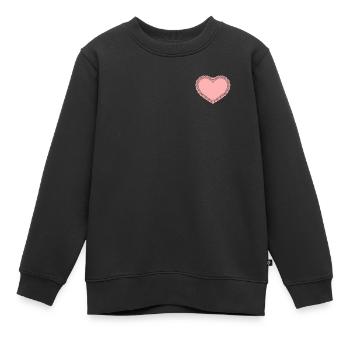Süßes rosa gehäkeltes Herzchen - Kinder Premium Organic Sweatshirt - Schwarz - Vorne - AI Model Kid Female (0cm)