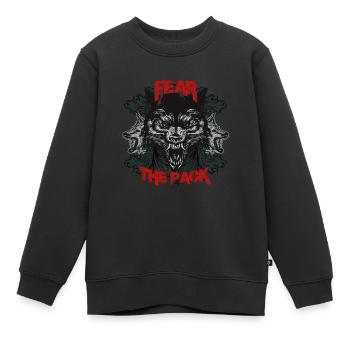 Fear of the pack - Kids Premium Organic Sweatshirt - black - Front - AI Model Kid Female (0cm)