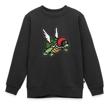 Schildkröte - Kinder Premium Organic Sweatshirt - Schwarz - Vorne - AI Model Kid Female (0cm)