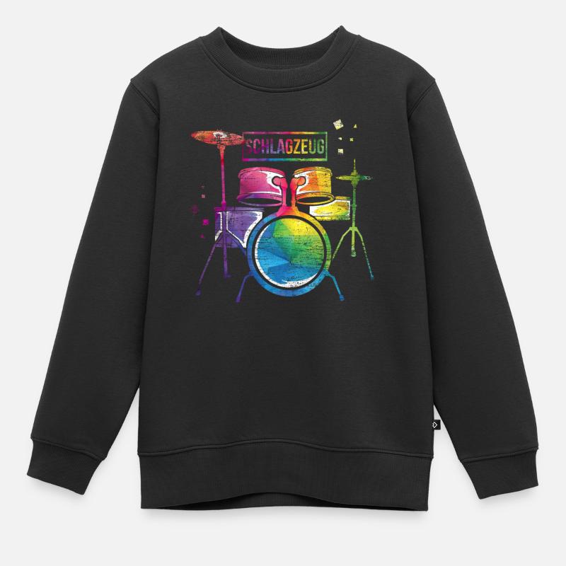 Schlagzeug - Kinder Premium Organic Sweatshirt - Schwarz