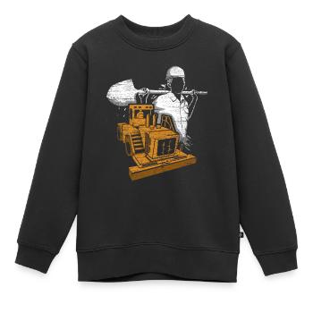 Route de la route cadeau - Sweat Premium enfant bio - noir - Devant - AI Model Kid Female (0cm)