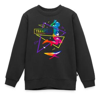 Polygone de trampoline - Sweat Premium enfant bio - noir - Devant - AI Model Kid Female (0cm)